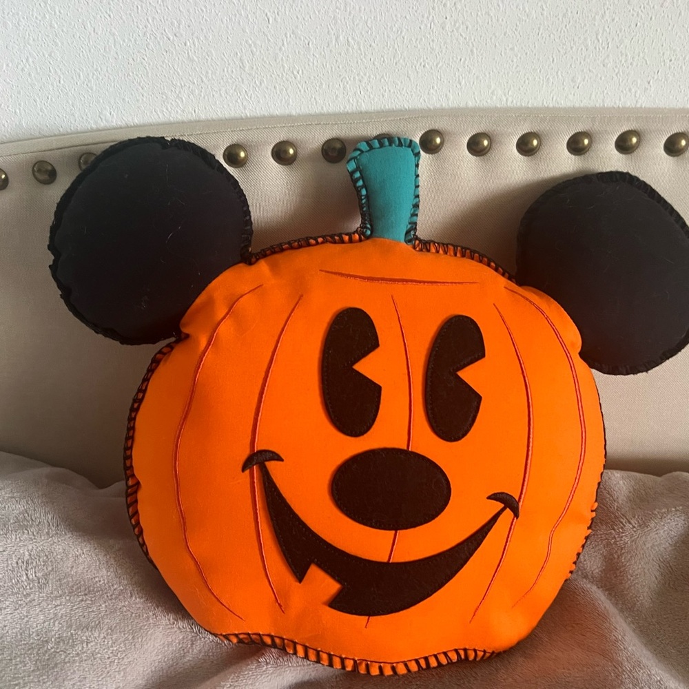 Disney Parks Mickey Pumpkin Pillow